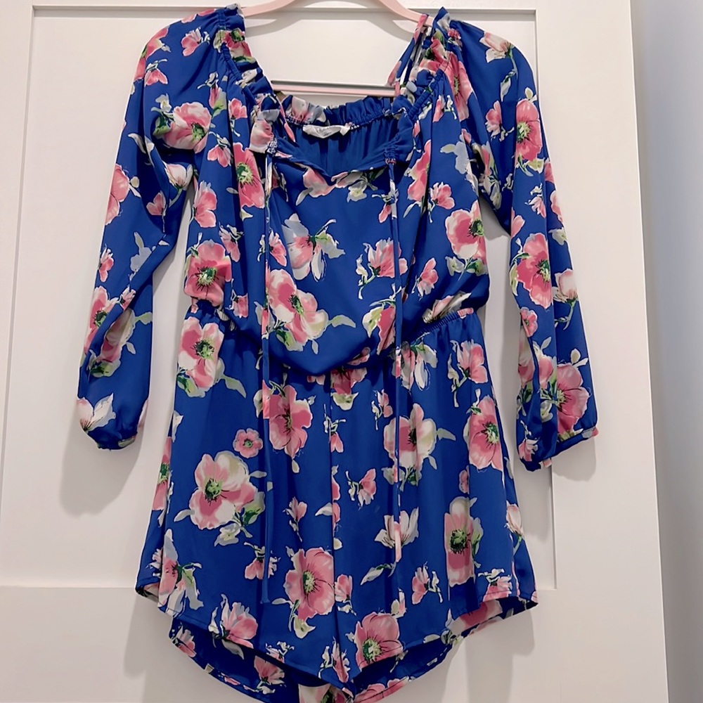Floral off the shoulder romper